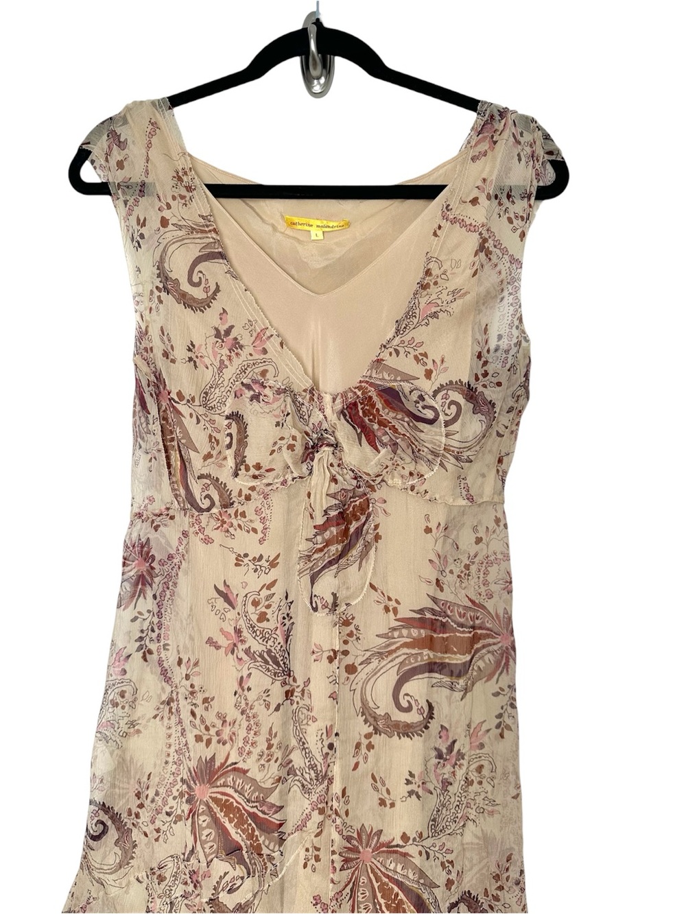 Vintage Fairycore Silk Sheer Maxi Dress High Low Goblincore Earthy Y2K Hobbit - Picture 3 of 15